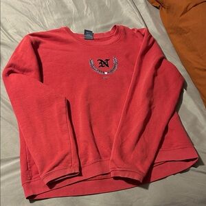 Unique Nike Red Pullover Sweatshirt with Embroidered Crest